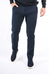 Boss Slim Fit Stretch Cotton Trousers P Kaiton1 Zip Dark Blue