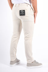 BOSS - Slim Fit Stretch Cotton Trousers P Kaiton1 Zip - Beige