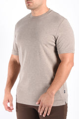 Boss Cotton Cashmere T-Shirt H Thompson 66 Open Brown