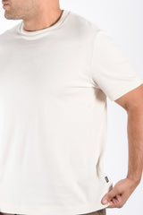Boss Cotton Cashmere T-Shirt H Thompson 66 Open White