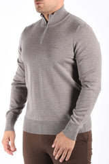 Boss Half Zip Knit Sweater H Ebenji L Open Brown