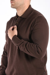 Boss Longsleeve Knit Polo H Lancione Dark Brown