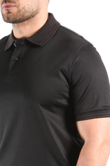 Boss Mercerised Slim Fit Polo H Phillipson 238 Black