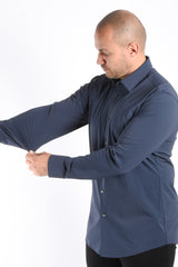 Boss Performance Stretch Blouse P Hank Open Blue