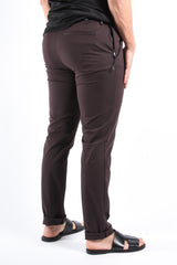 Boss Slim Fit Stretch Cotton Trousers P Kaiton1 Zip Dark Brown