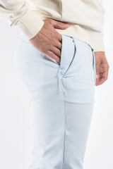 Boss Slim Fit Stretch Cotton Trousers P Kaiton1 Zip Light Blue