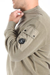 CP Company Brushed Emerized Diagonal Fleece Sweater Fallen Rock