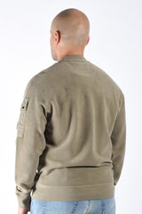 CP Company Brushed Emerized Diagonal Fleece Sweater Fallen Rock