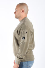 CP Company Brushed Emerized Diagonal Fleece Sweater Fallen Rock