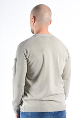 CP Company Cotton Crepe Knit Lens Sweater Dove