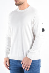 CP Company Cotton Crepe Knit Lens Sweater Gauze White