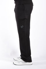 CP Company Diagonal Raised Fleece Cargo Lens Sweatpants Black