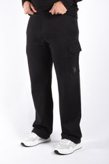 CP Company Diagonal Raised Fleece Cargo Lens Sweatpants Black