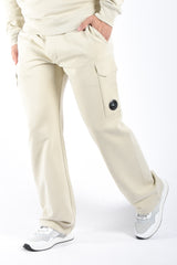 CP Company Diagonal Raised Fleece Cargo Lens Sweatpants Silver Birch