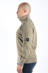 CP Company Diagonal Raised Fleece Half Zip Sweater Fallen Rock