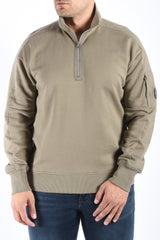 CP Company Diagonal Raised Fleece Half Zip Sweater Fallen Rock