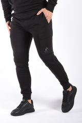 CP Company Diagonal Raised Fleece Lens Sweatpants Black
