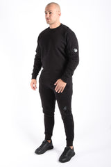 CP Company Diagonal Raised Fleece Lens Sweatpants Black
