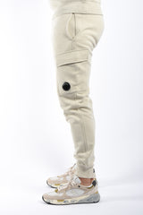 CP Company Diagonal Raised Fleece Lens Sweatpants Silver Birch