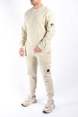CP Company Diagonal Raised Fleece Lens Sweatpants Silver Birch