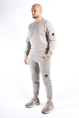 CP Company Diagonal Raised Fleece Sweater Dove