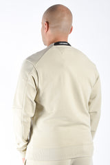 CP Company Diagonal Raised Fleece Sweater Silver Birch