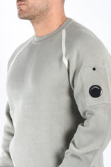 CP Company Double Cotton Chenille Knit Sweater Flint Grey