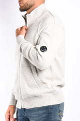 CP Company - Lambswool GRS Zipped Cardigan - Off White Melange