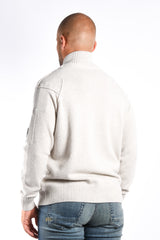 CP Company - Lambswool GRS Zipped Cardigan - Off White Melange