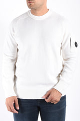 CP Company Lambswool GRS Crewneck Sweater Gauze White