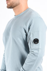 CP Company Light Fleece Sweater Silver Blue