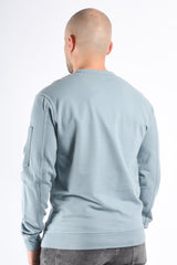 CP Company Light Fleece Sweater Silver Blue