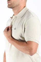 CP Company Polo Stretch Piquet Silver Birch