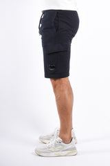 CP Company Light Fleece Cargo Lens Shorts Total Eclipse