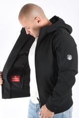 CP Company Soft Shell R Hooded Jacket Black