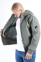 CP Company Soft Shell R Hooded Lens Jacket Laurel Wreath