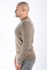 Drykorn Turtle Neck Knit Sweater Arwon Taupe