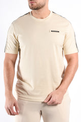 EA7 Striped T-Shirt 7M001476 Beige