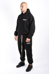 Essentials Fear Of God Fleece Jet Black Hoodie