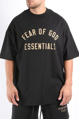 Essentials Fear Of God Jersey Crewneck Tee Black