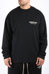 Essentials Fear Of God Jet Black Longsleeve T-Shirt