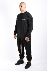Essentials Fear Of God Jet Black Longsleeve T-Shirt