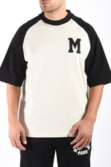 Mansour Paris College Baseball Stitch T-Shirt Black