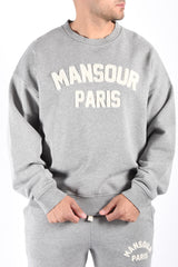 Mansour Paris College Sweater Heather Grey