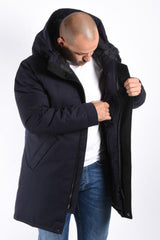 Nobis Parka Pierre Crosshatch Navy Blue