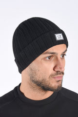 CP Company FW25 - Exrafine Merino Wool Knit Hat Logo