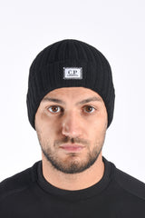 CP Company FW25 - Exrafine Merino Wool Knit Hat Logo